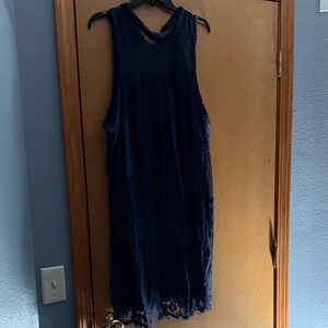 Elegant Navy Lace Dress